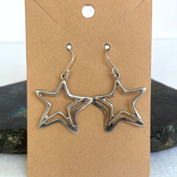Silpada Sterling Silver 925 Wish Upon A Star Celestial Cutout Dangle Earrings - Picture 1 of 16